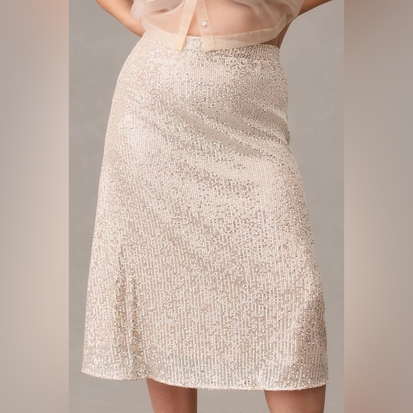 DEX champagne sequin skirt - Picture 1 of 9